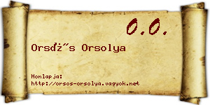 Orsós Orsolya névjegykártya